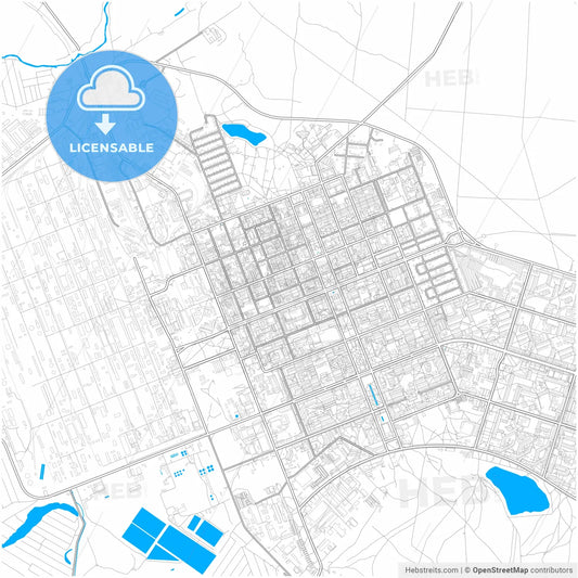 Sieverodonetsk, Luhansk Oblast, Ukraine, city map with high resolution roads.