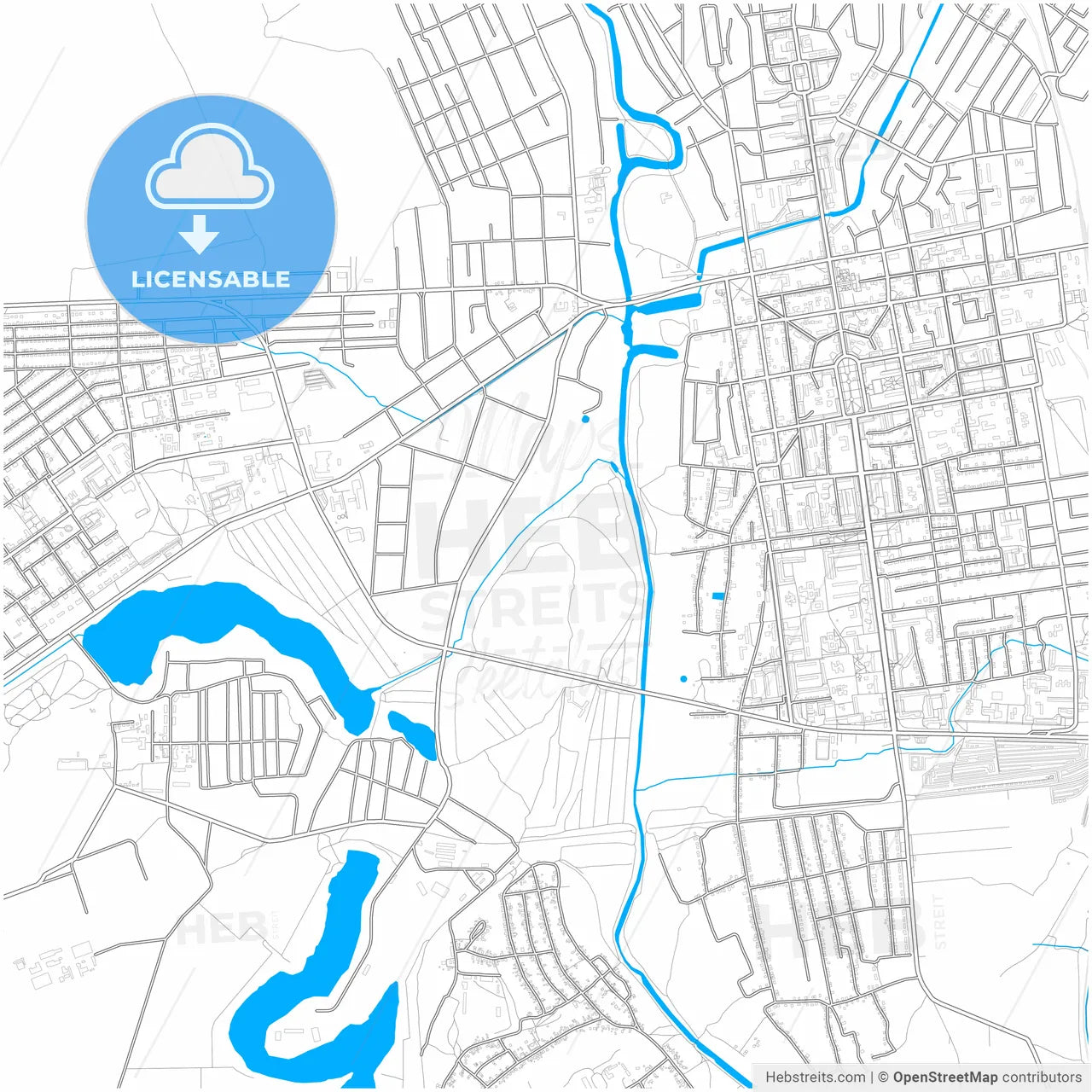 Oleksandriia, Kirovohrad Oblast, Ukraine, city map with high resolution roads.