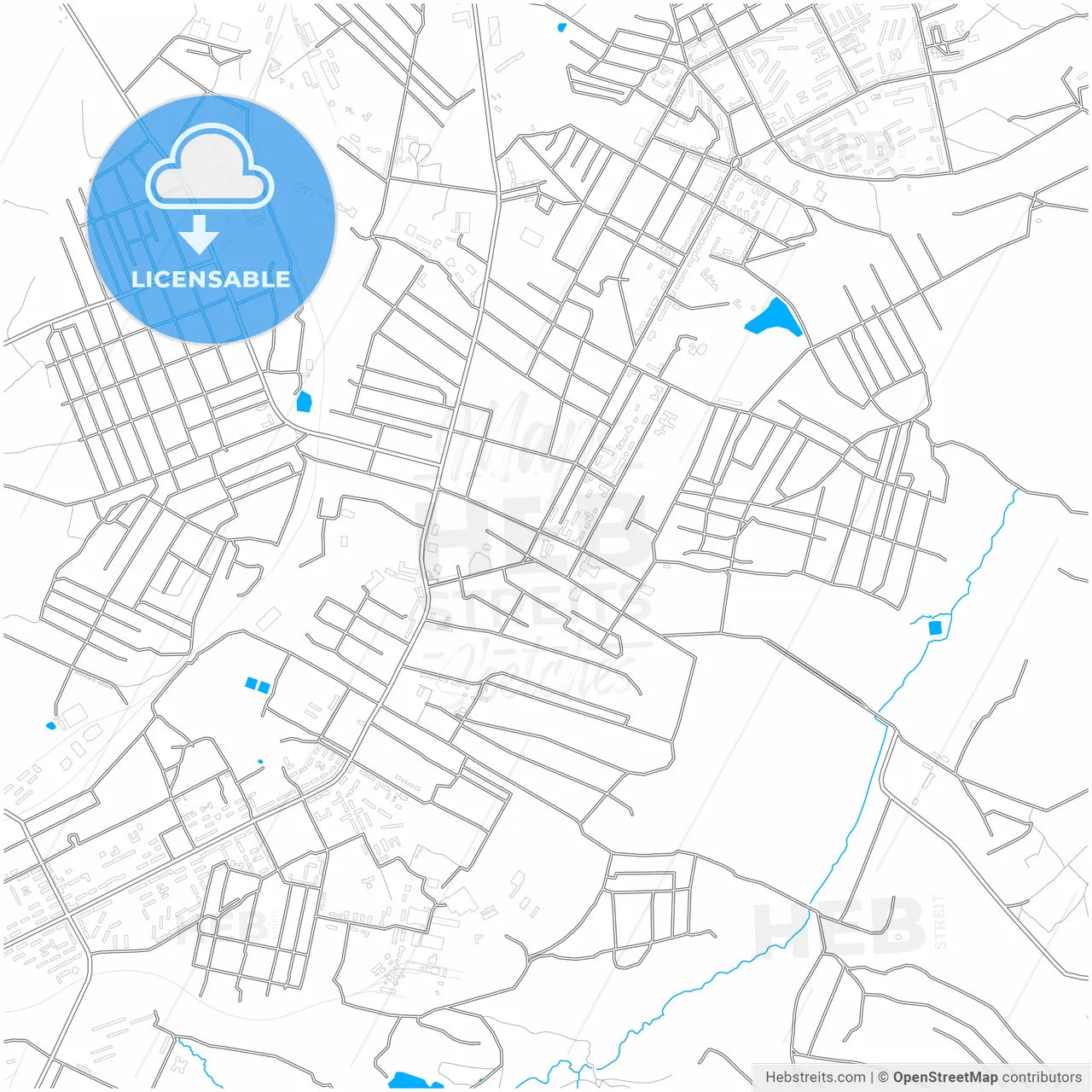 Kadiyivka, Luhansk Oblast, Ukraine, city map with high resolution roads.