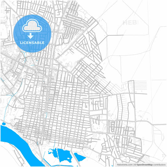 Izmail, Odessa Oblast, Ukraine, city map with high resolution roads.