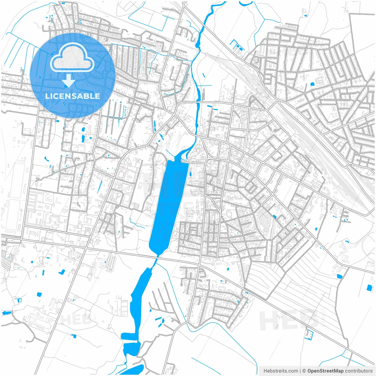 Kovel, Volyn Oblast, Ukraine, city map with high resolution roads.