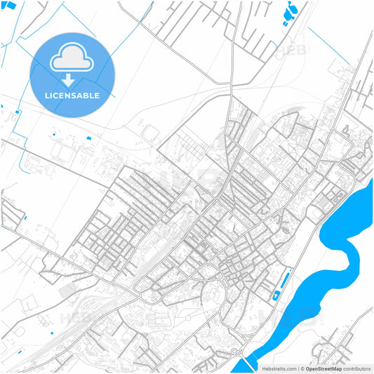 Stryi, Lviv Oblast, Ukraine, city map with high resolution roads.