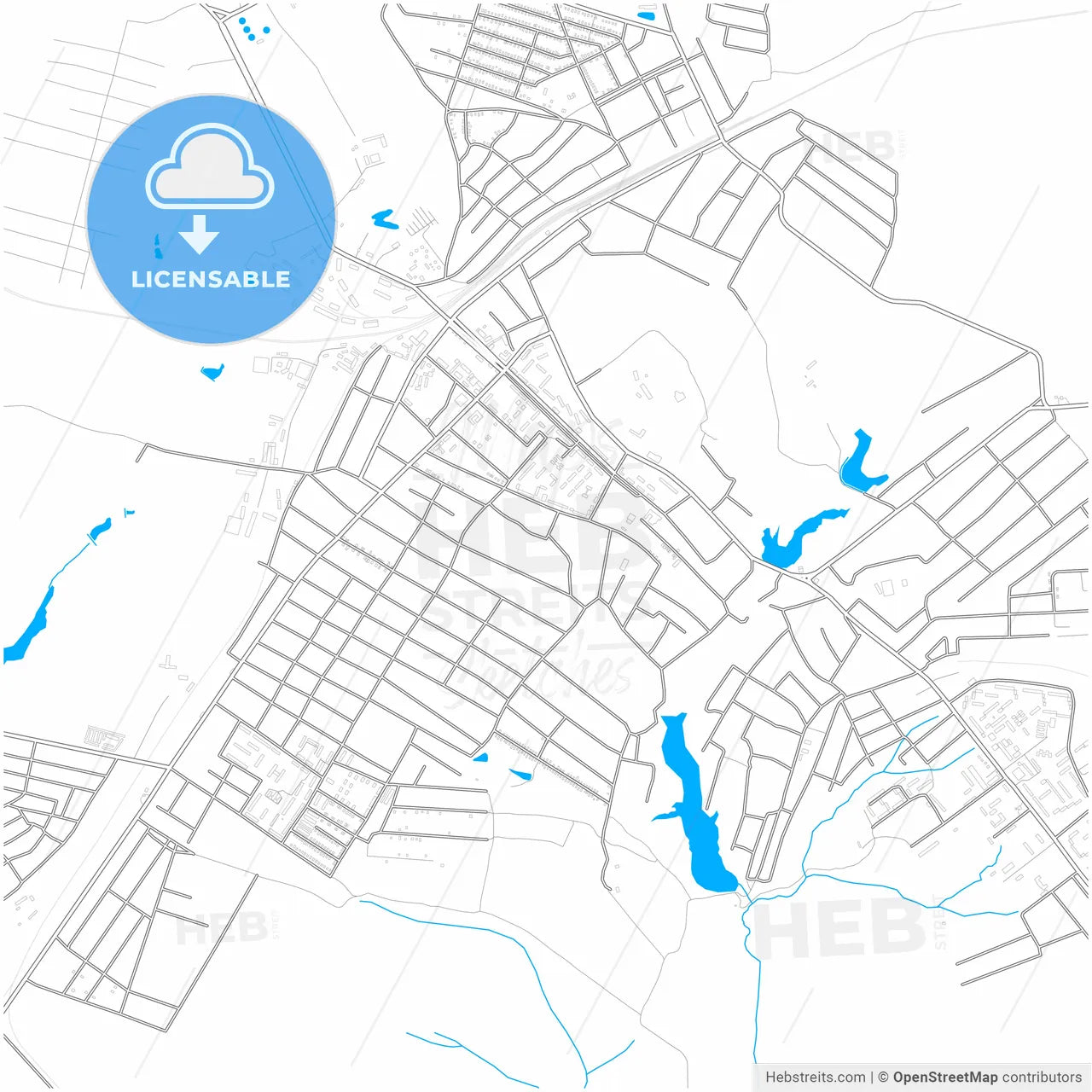 Rovenky, Luhansk Oblast, Ukraine, city map with high resolution roads.