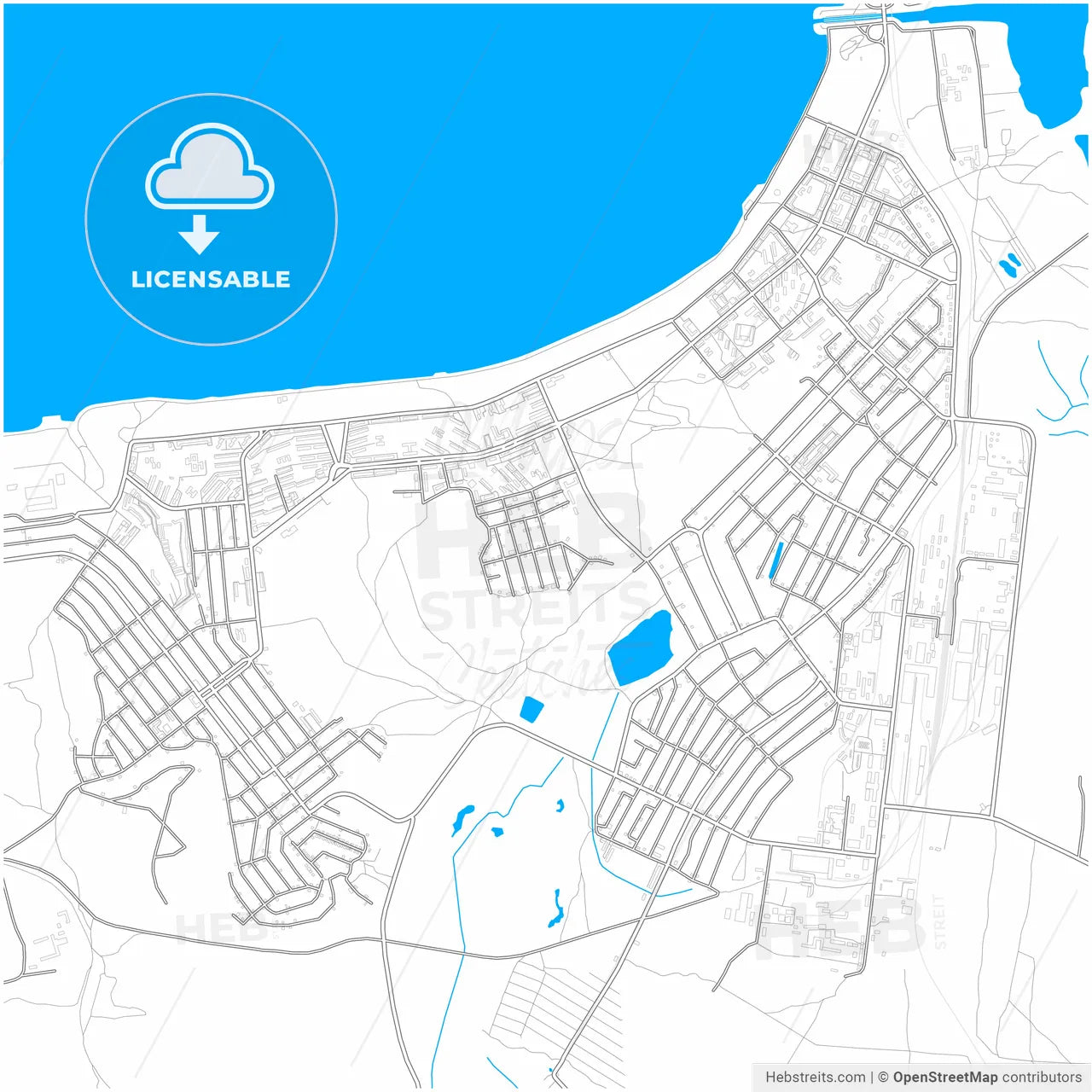 Svitlovodsk, Kirovohrad Oblast, Ukraine, city map with high resolution roads.