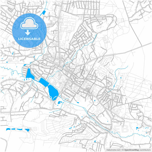 Vasylkiv, Kyiv Oblast, Ukraine, city map with high resolution roads.