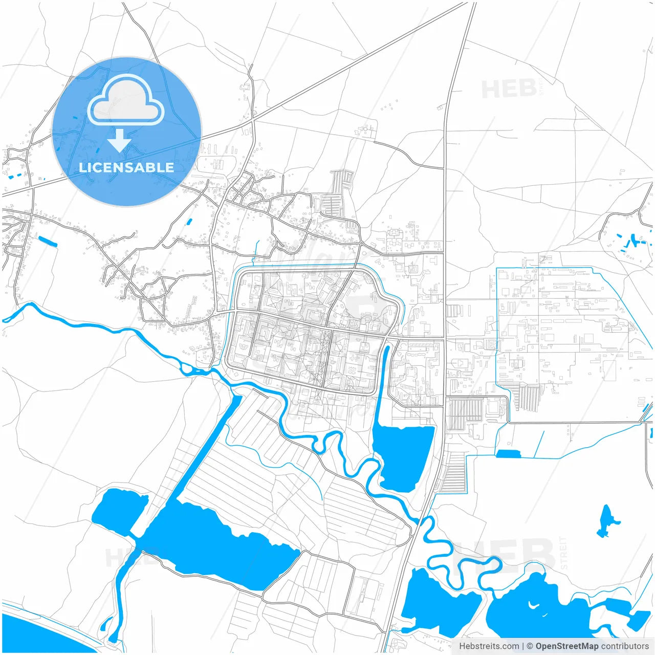 Netishyn, Khmelnytskyi Oblast, Ukraine, city map with high resolution roads.