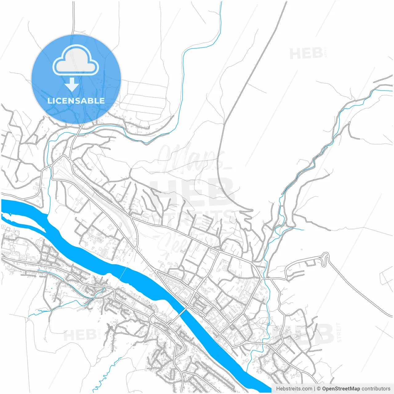 Mohyliv-Podilskyi, Vinnytsia Oblast, Ukraine, city map with high resolution roads.