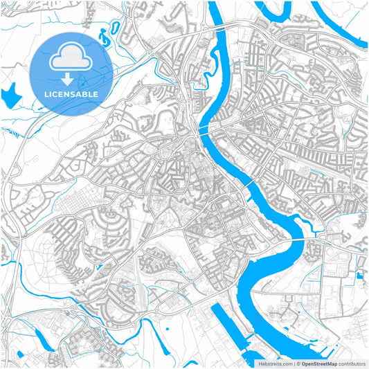 Newport, Newport, Wales, city map with high resolution roads.