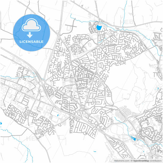 Newtownabbey, Newtownabbey, Northern Ireland, city map with high resolution roads.