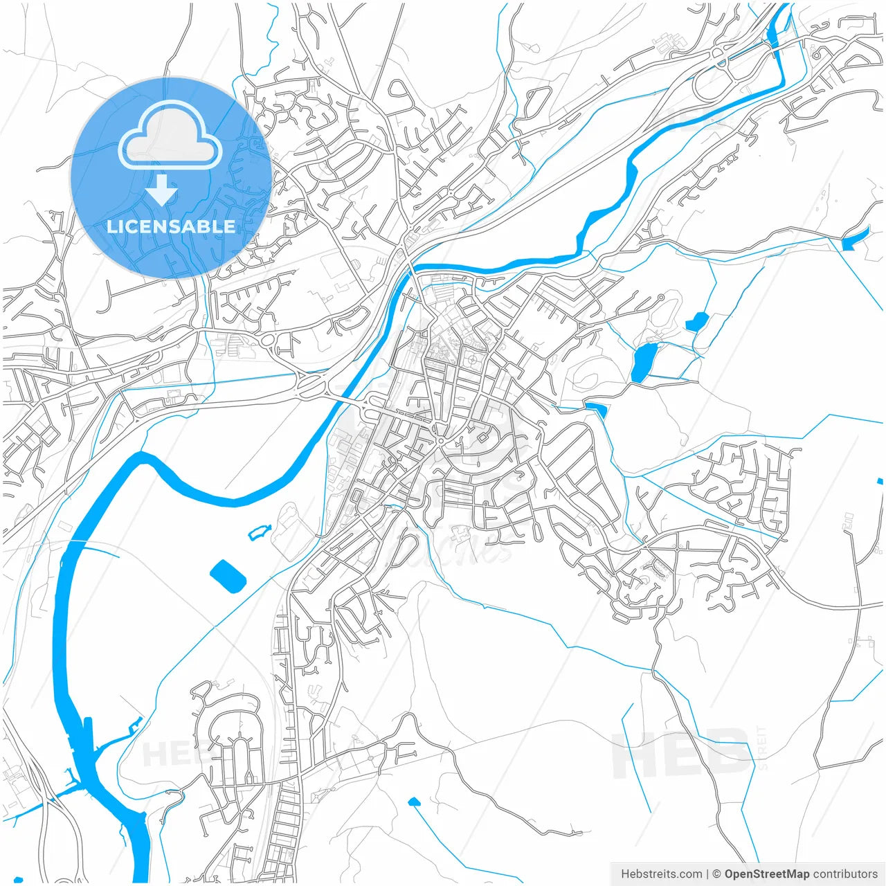 Neath, Neath Port Talbot, Wales, city map with high resolution roads.
