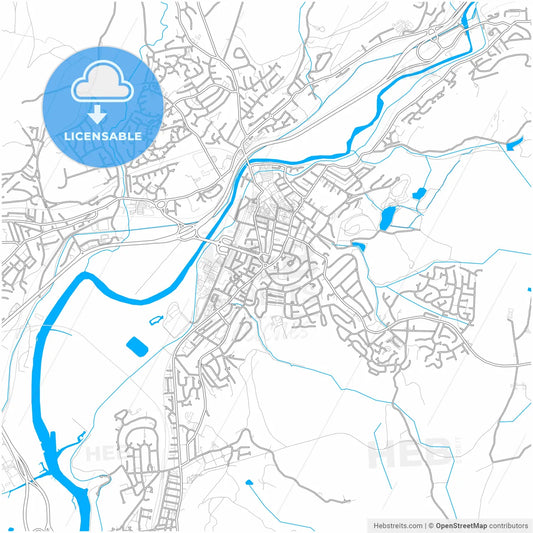 Neath, Neath Port Talbot, Wales, city map with high resolution roads.