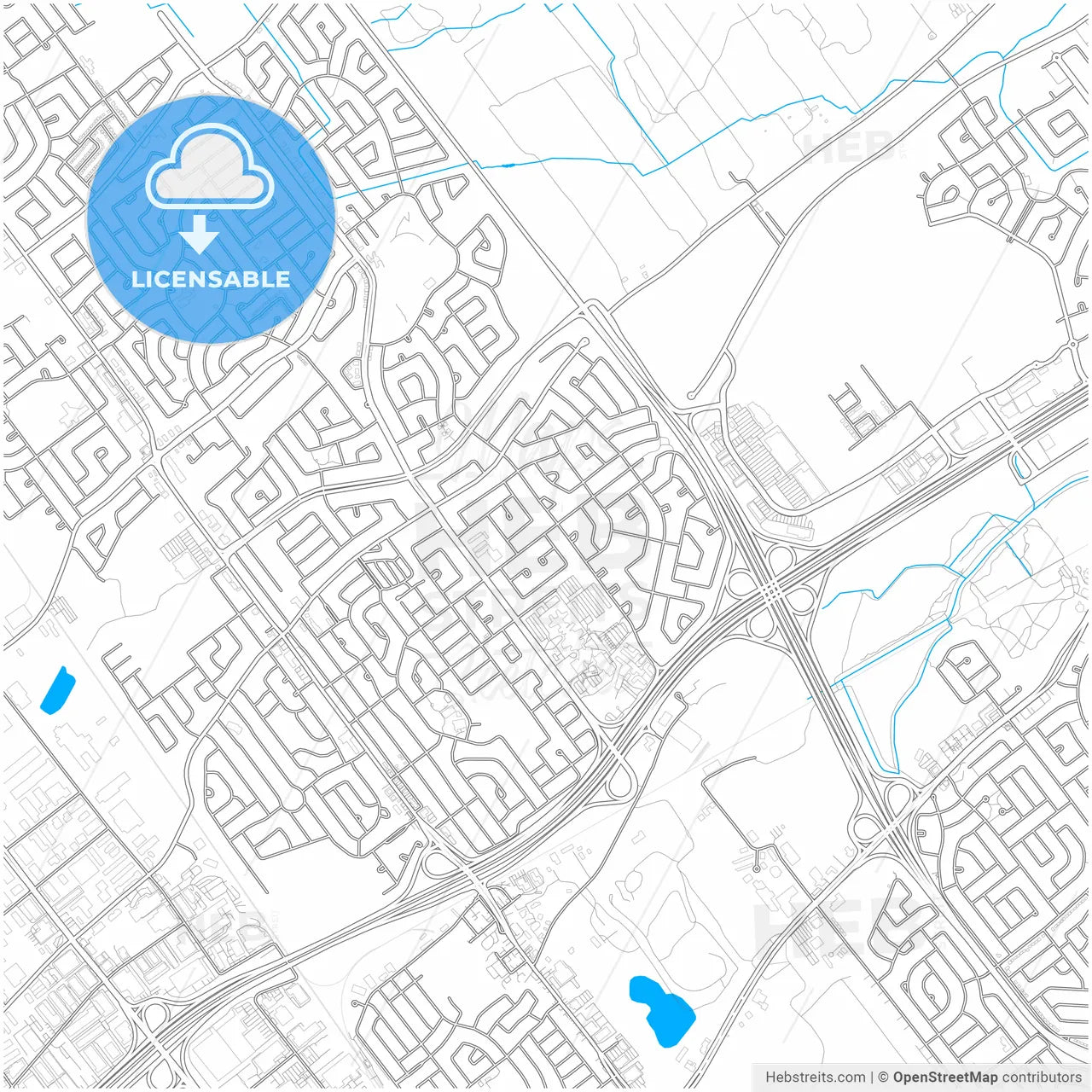 Laval, Quebec, Canada, city map with high resolution roads.