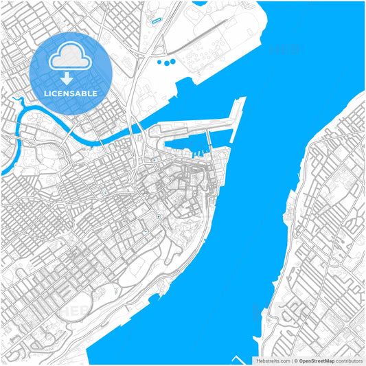 Quebec City, Quebec, Canada, city map with high resolution roads.