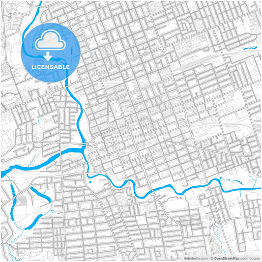 London, Ontario, Canada, city map with high resolution roads.
