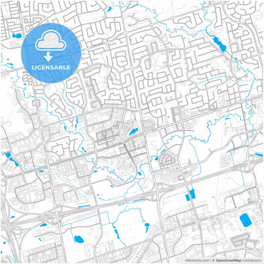 Markham, Ontario, Canada, city map with high resolution roads.