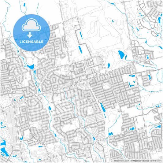 Vaughan, Ontario, Canada, city map with high resolution roads.