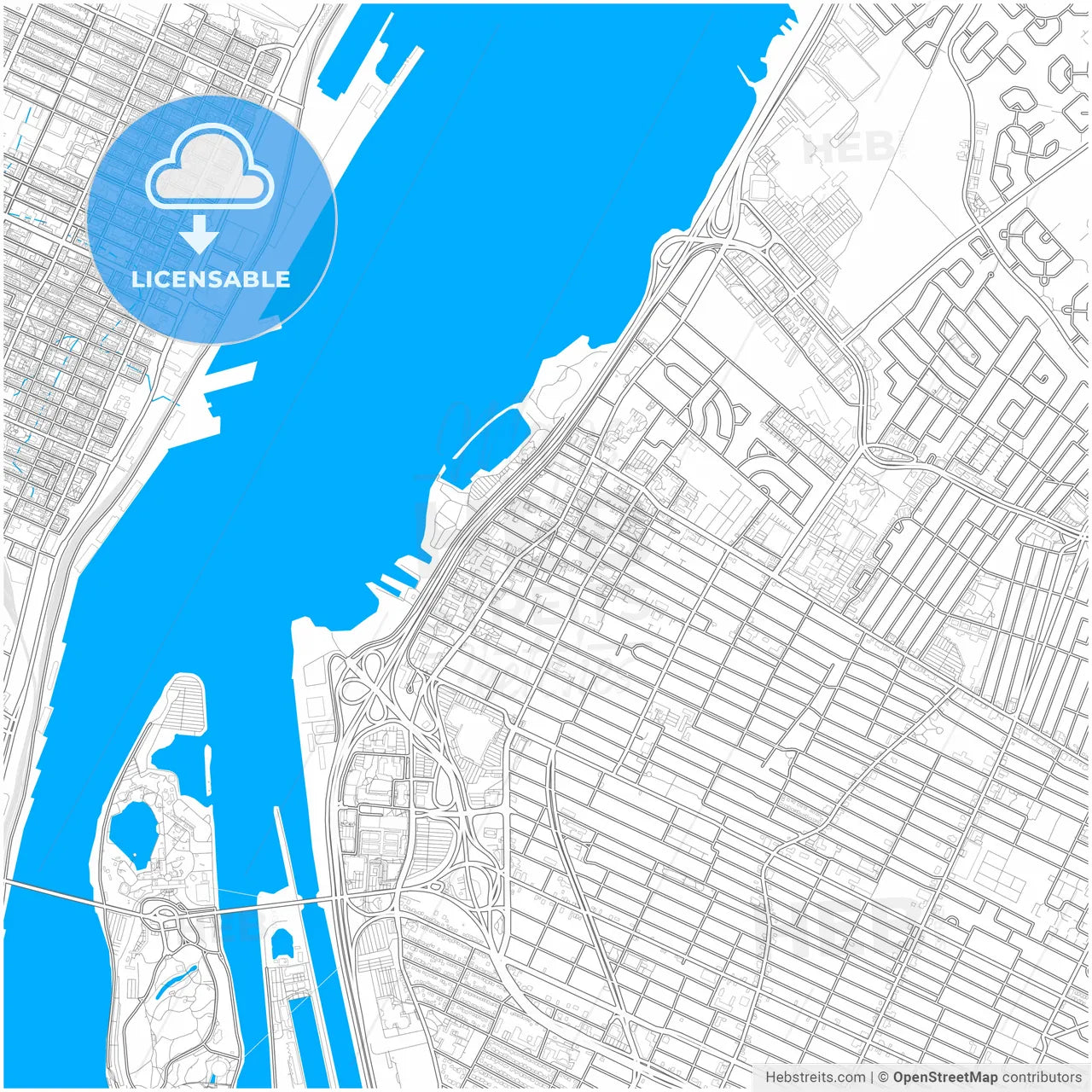 Longueuil, Quebec, Canada, city map with high resolution roads.
