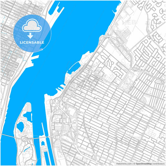Longueuil, Quebec, Canada, city map with high resolution roads.