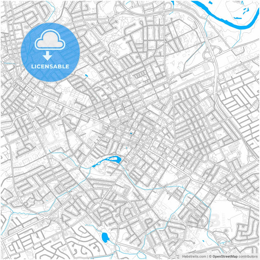 Kitchener, Ontario, Canada, city map with high resolution roads.