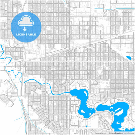 Regina, Saskatchewan, Canada, city map with high resolution roads.