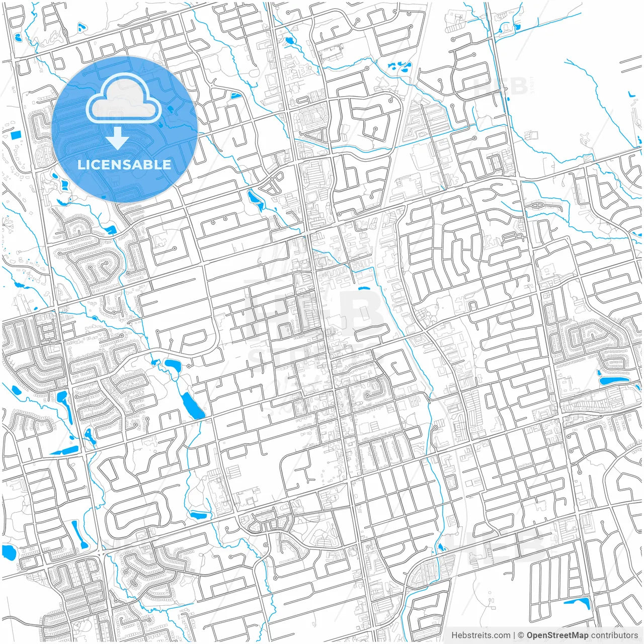 Richmond Hill, Ontario, Canada, city map with high resolution roads.