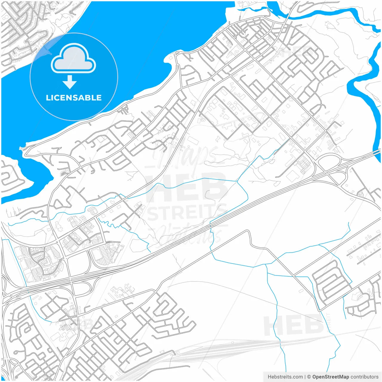 Lévis, Quebec, Canada, city map with high resolution roads.