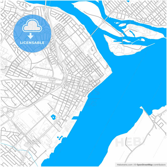 Trois-Rivières, Quebec, Canada, city map with high resolution roads.