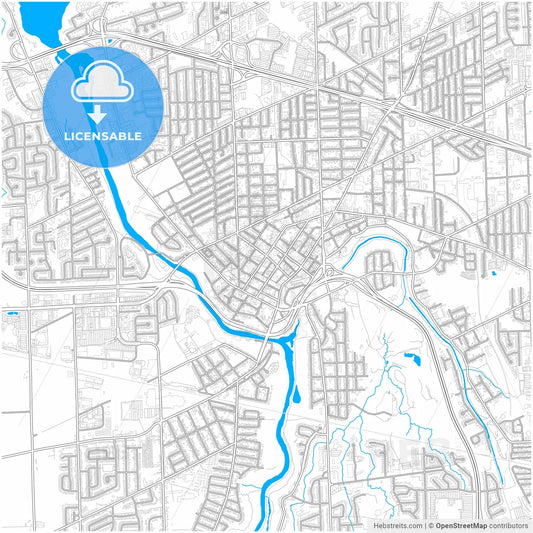 St. Catharines, Ontario, Canada, city map with high resolution roads.