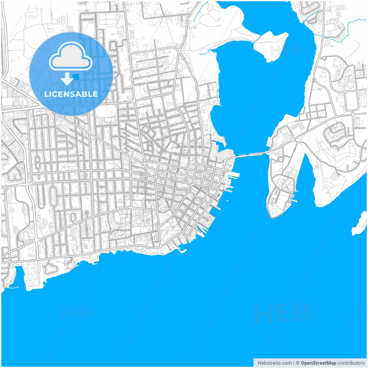 Kingston, Ontario, Canada, city map with high resolution roads.