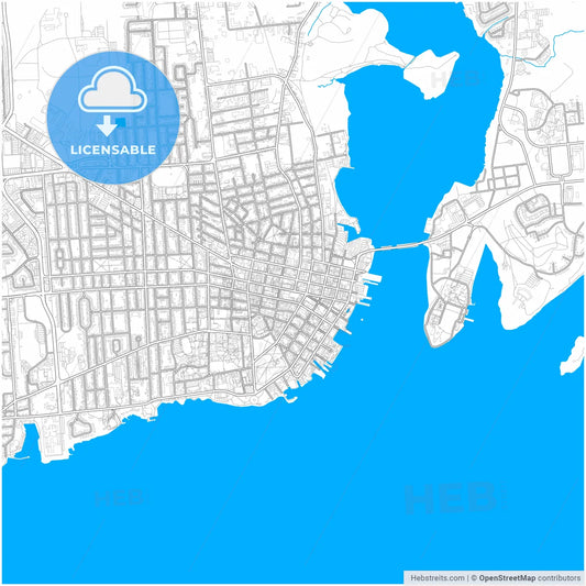 Kingston, Ontario, Canada, city map with high resolution roads.