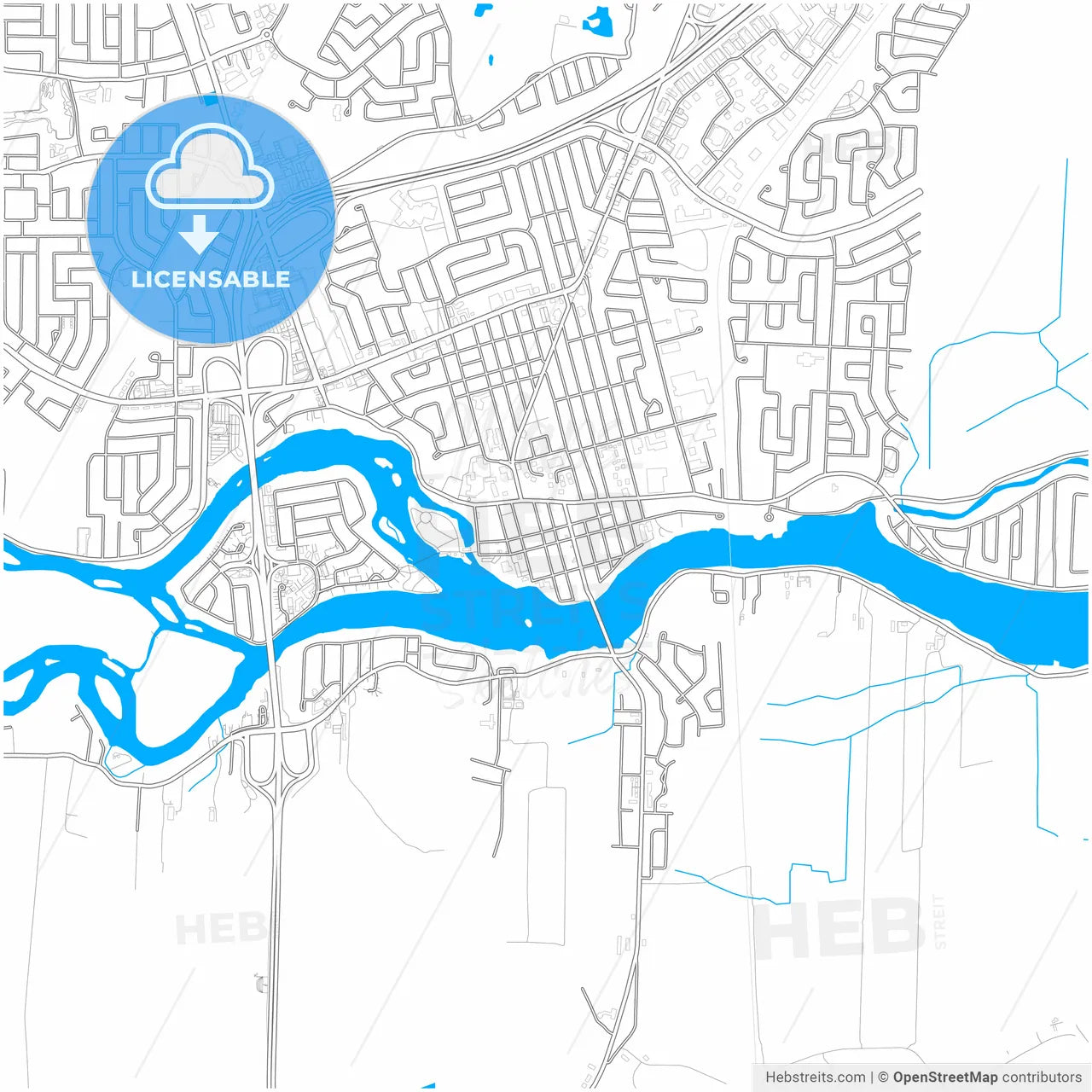 Terrebonne, Quebec, Canada, city map with high resolution roads.