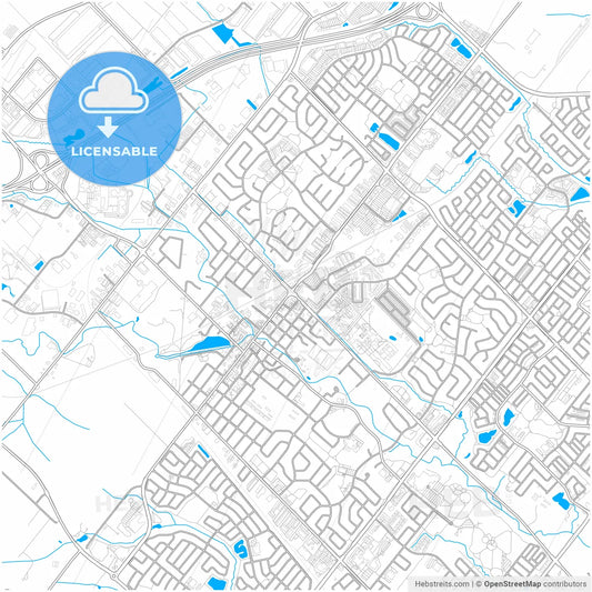 Milton, Ontario, Canada, city map with high resolution roads.