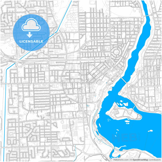 Niagara Falls, Ontario, Canada, city map with high resolution roads.