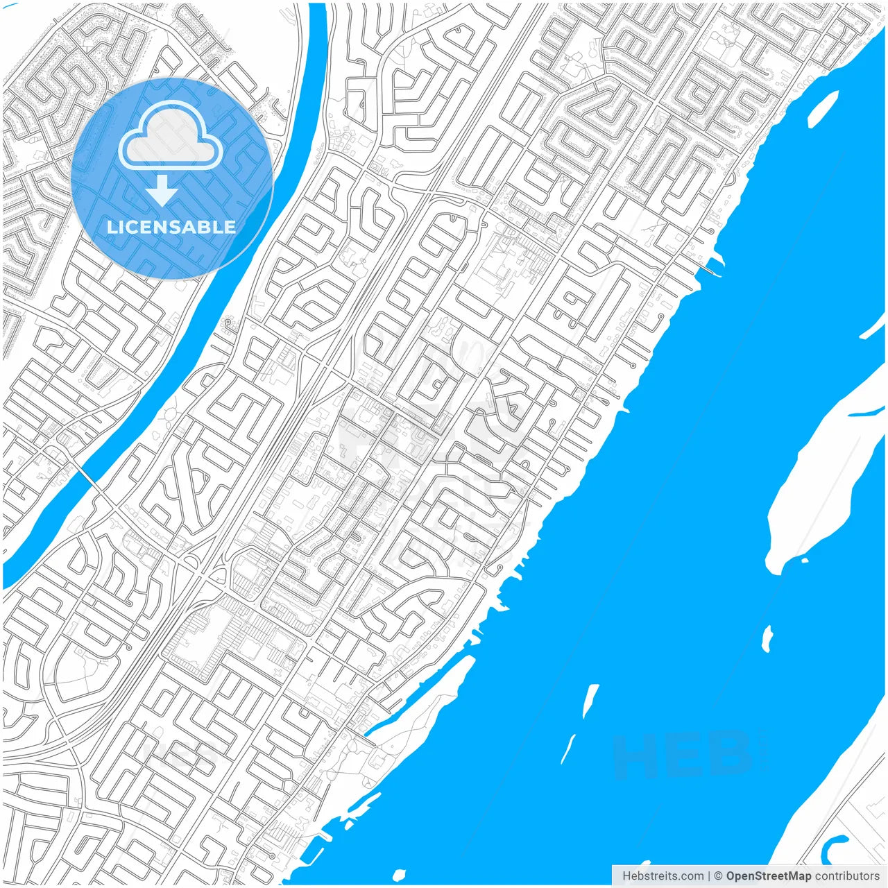 Repentigny, Quebec, Canada, city map with high resolution roads.