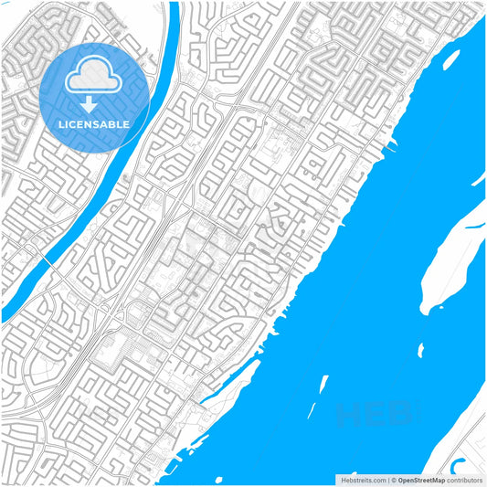 Repentigny, Quebec, Canada, city map with high resolution roads.