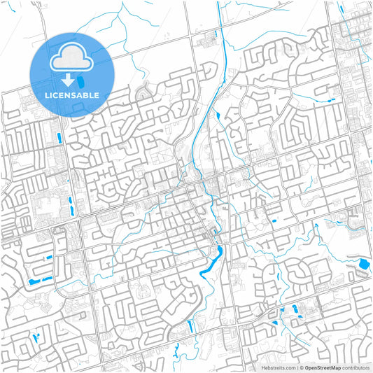 Newmarket, Ontario, Canada, city map with high resolution roads.