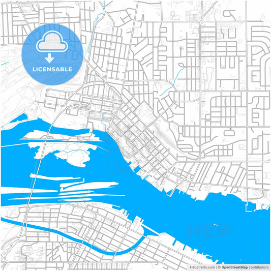 Sault Ste. Marie, Ontario, Canada, city map with high resolution roads.