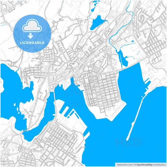 Saint John, New Brunswick, Canada, city map with high resolution roads.