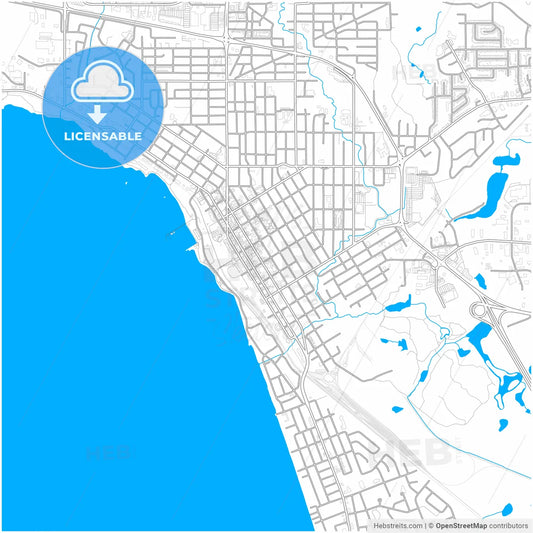 North Bay, Ontario, Canada, city map with high resolution roads.