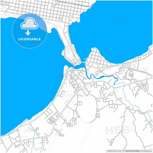 Puerto Cortés, Cortés, Honduras, city map with high resolution roads.