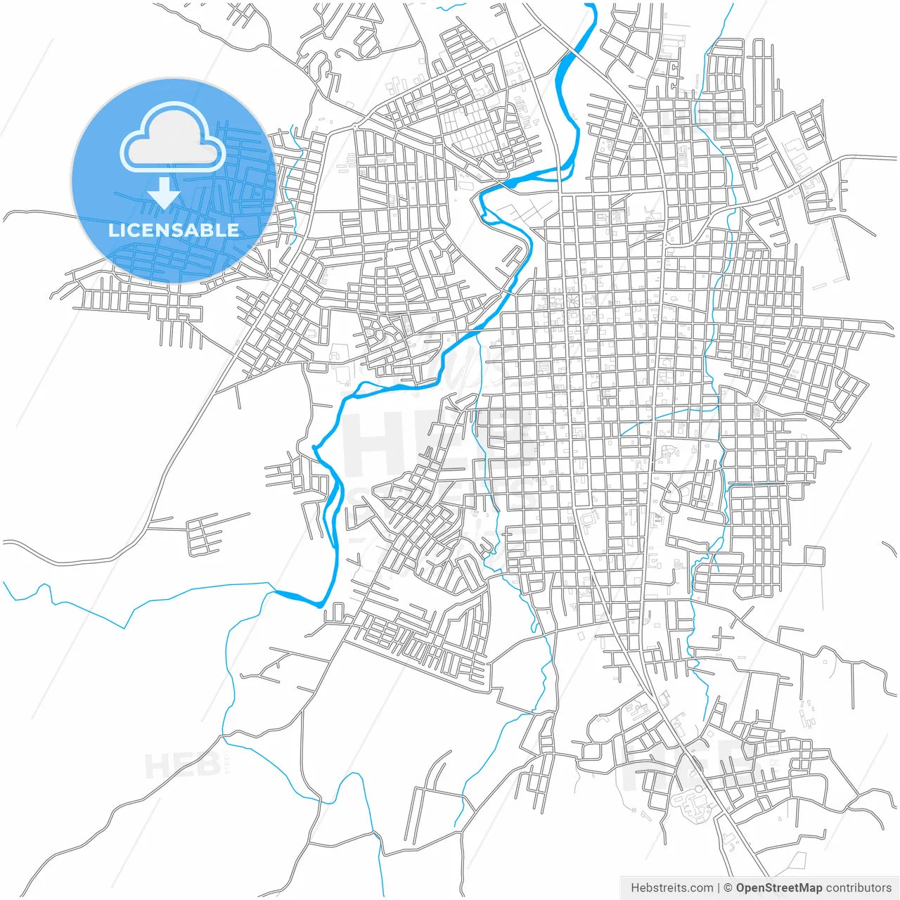 Esteli, Esteli, Nicaragua, city map with high resolution roads.