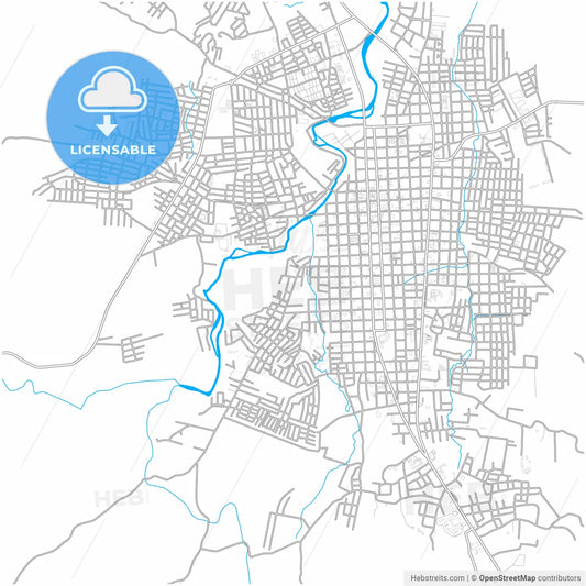 Esteli, Esteli, Nicaragua, city map with high resolution roads.