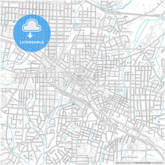 Durham, North Carolina, United States, city map with high resolution roads.