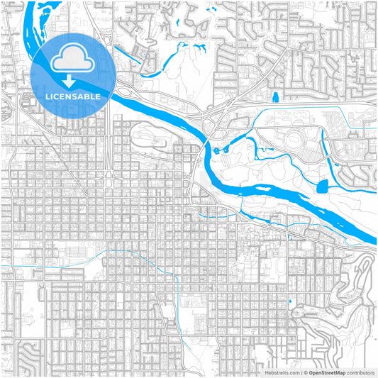 Eugene, Oregon, United States, city map with high resolution roads.