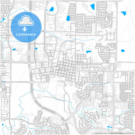 Frisco, Texas, United States, city map with high resolution roads.