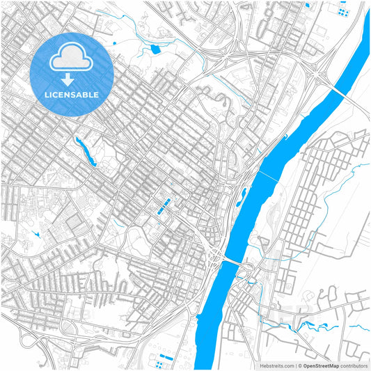 Albany, New York, United States, city map with high resolution roads.