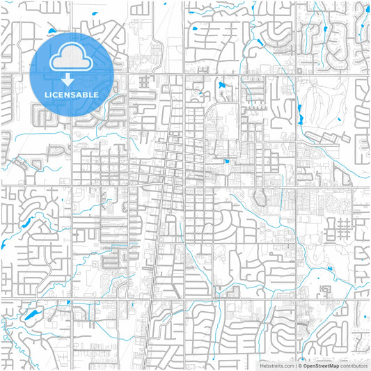 Edmond, Oklahoma, United States, city map with high resolution roads.
