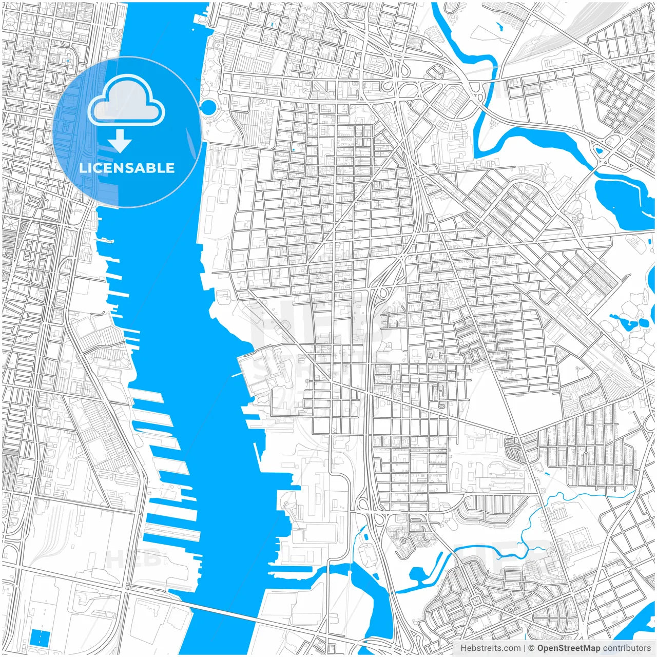 Camden, New Jersey, United States, city map with high resolution roads.