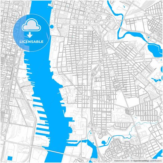 Camden, New Jersey, United States, city map with high resolution roads.
