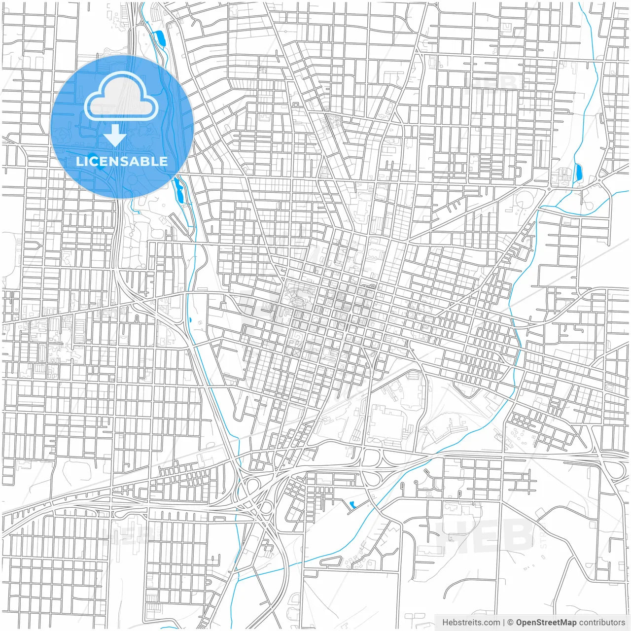 Canton, Ohio, United States, city map with high resolution roads.